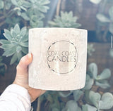 Double wick concrete candle